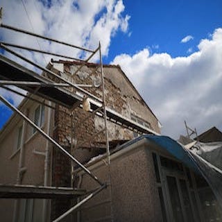 House in Burnside before roughcast