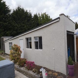 Garage after roughcast